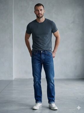 501 Levi's Men's Straight Jeans in Blue Denim 36W/32L